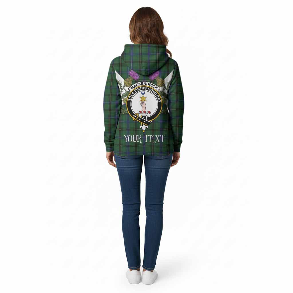 MacKendrick (McKendrick) Tartan Family Crest Cotton Hoodie Scottish Burns Night Thistle Floral