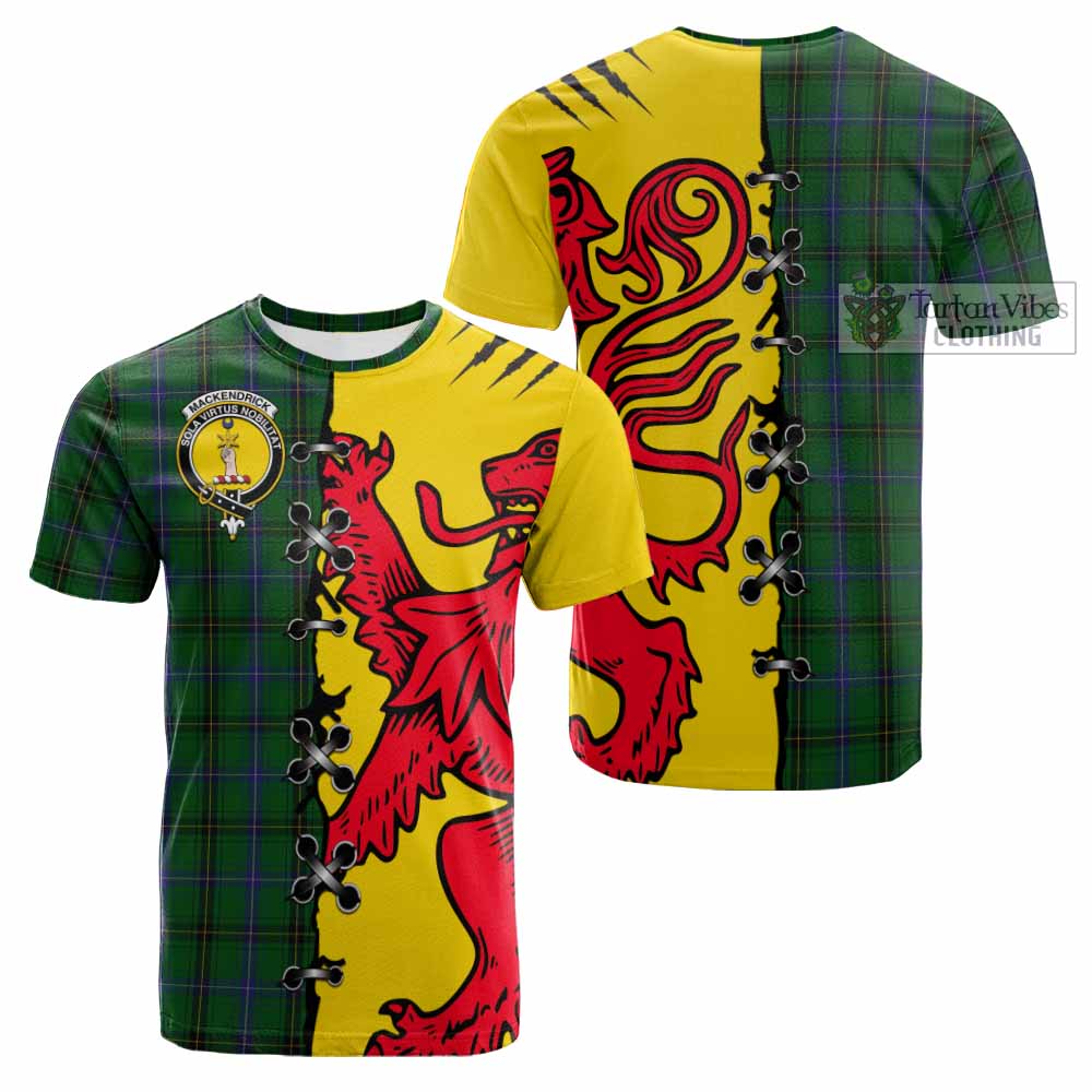 MacKendrick (McKendrick) Tartan Family Crest Cotton T-shirt Lion Rampant Honor - Tartan Vibes Clothing