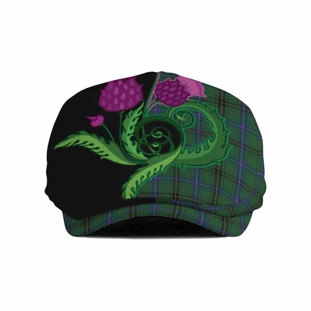 MacKendrick (McKendrick) Tartan Flat Cap, Jeff Cap Traditional Scottish Thistle