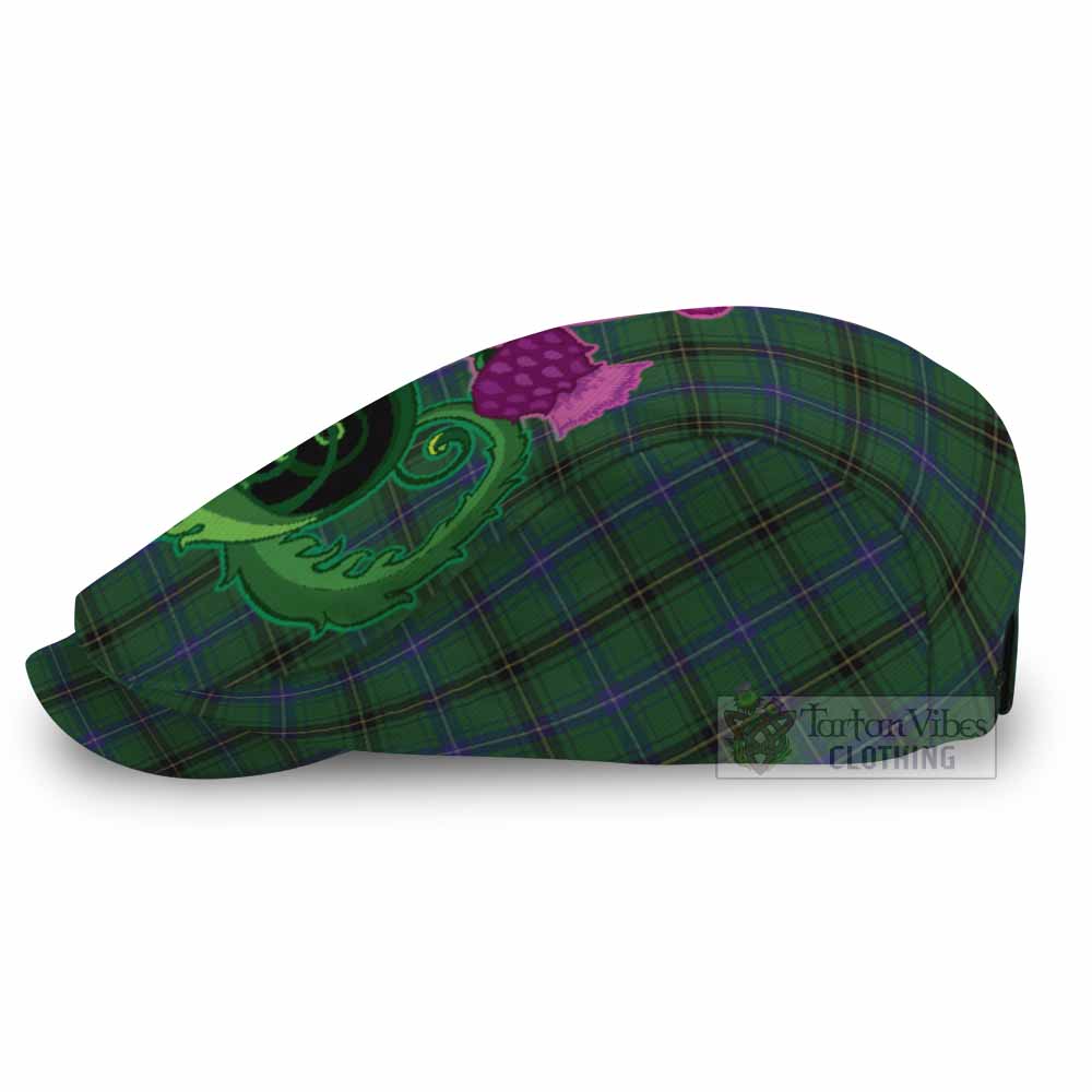 MacKendrick (McKendrick) Tartan Flat Cap, Jeff Cap Traditional Scottish Thistle