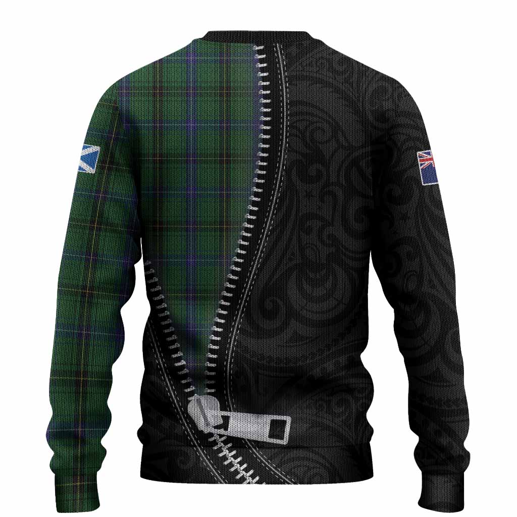 MacKendrick (McKendrick) Tartan Knitted Sweater New Zealand Pattern Unique Zipper Stylized