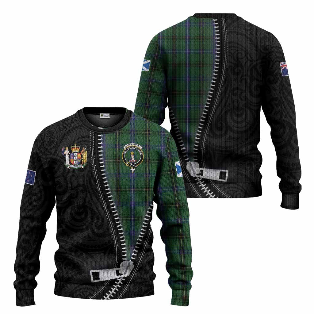 MacKendrick (McKendrick) Tartan Knitted Sweater New Zealand Pattern Unique Zipper Stylized