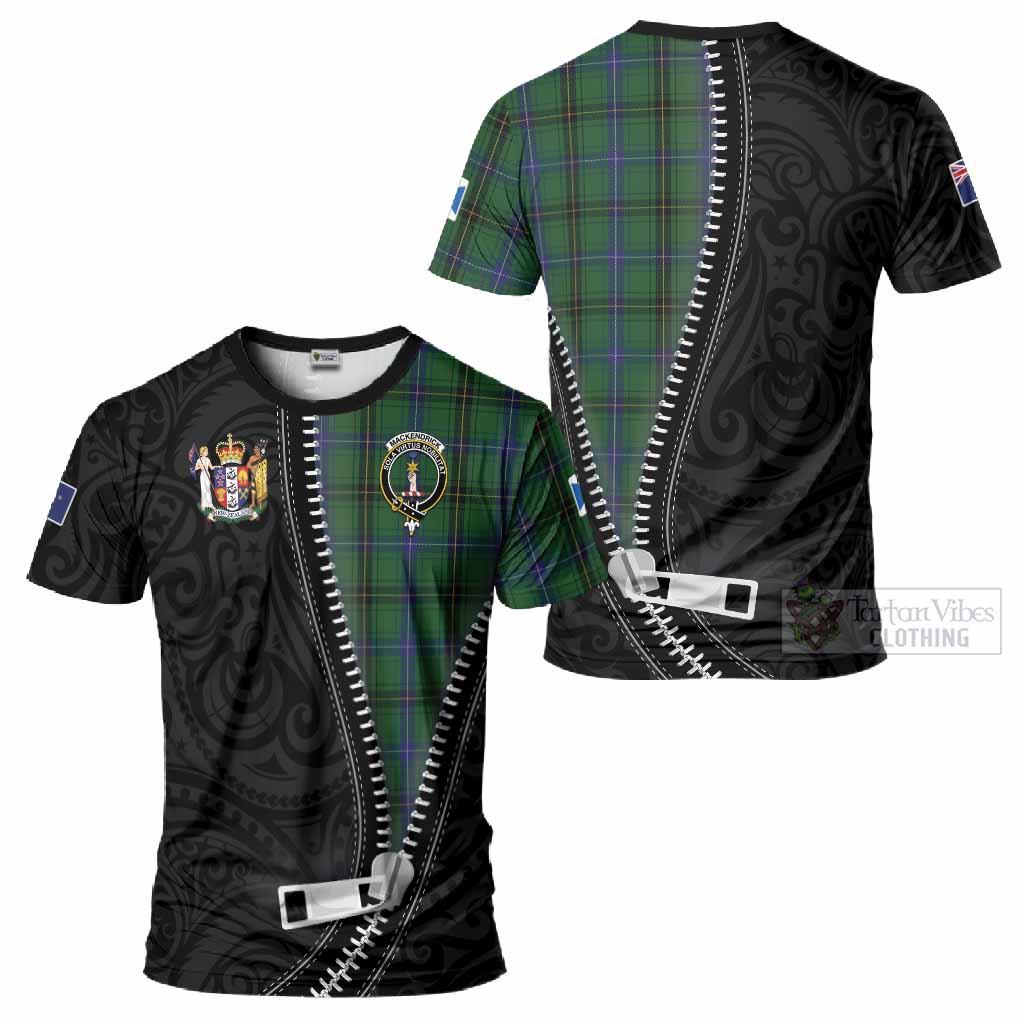 MacKendrick (McKendrick) Tartan T-Shirt New Zealand Pattern Unique Zipper Stylized