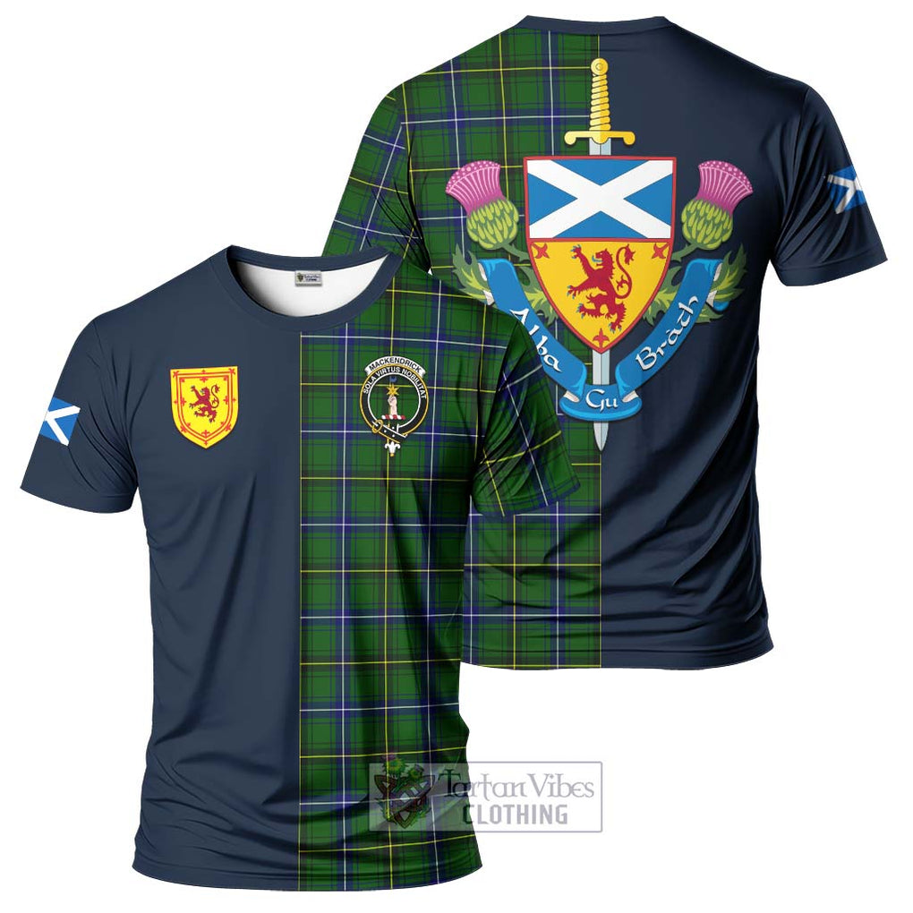 Tartan Vibes Clothing MacKendrick Modern Tartan T-Shirt Alba with Scottish Lion Royal Arm Half Style