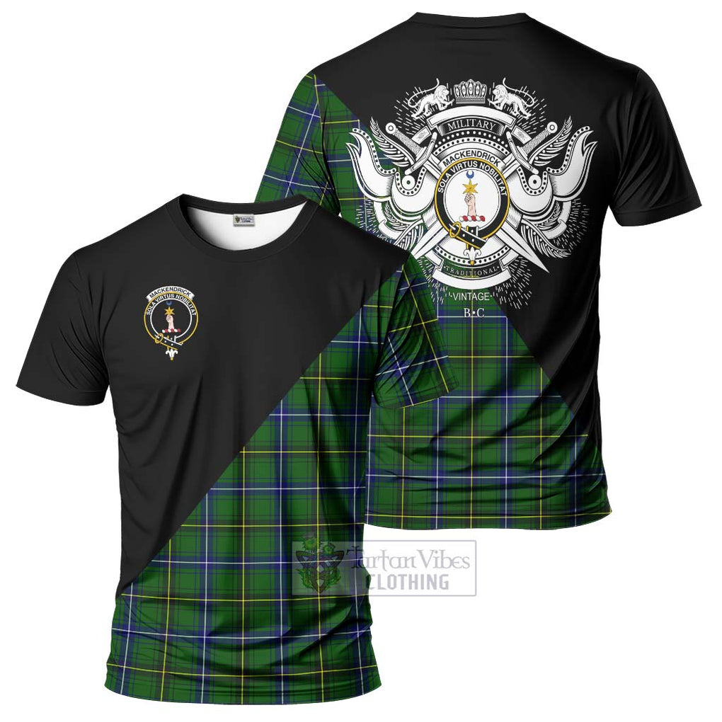 MacKendrick Modern Tartan T-Shirt with Family Crest and Military Logo Style Kid's Shirt - Tartanvibesclothing Shop