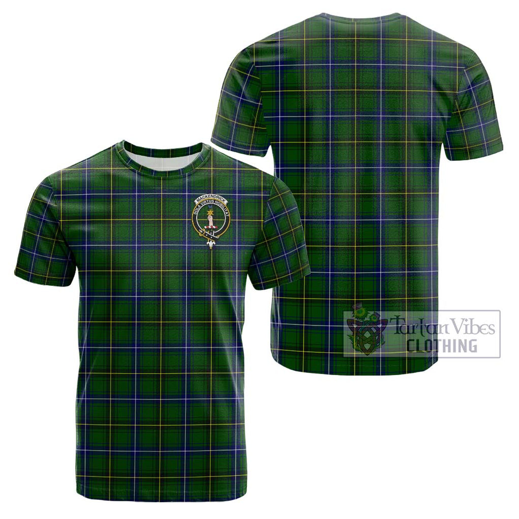 MacKendrick Modern Tartan Cotton T-Shirt with Family Crest Kid's Shirt - Tartanvibesclothing Shop