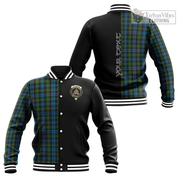 Mackenzie (Mckenzie) Tartan Baseball Jacket with Family Crest and Half Of Me Style Unisex - Tartanvibesclothing Shop