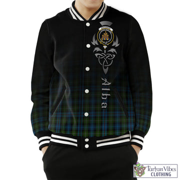 Tartan Vibes Clothing MacKenzie Tartan Baseball Jacket Featuring Alba Gu Brath Family Crest Celtic Inspired