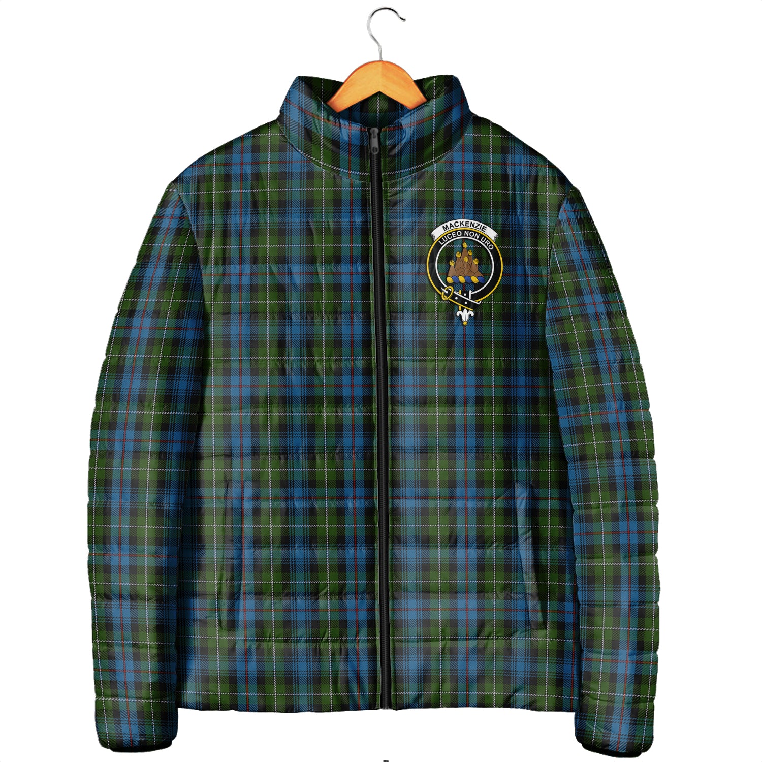 Mackenzie (Mckenzie) Tartan Padded Jacket with Family Crest Men's Padded Jacket - Tartan Vibes Clothing