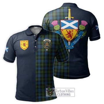 Mackenzie (Mckenzie) Tartan Polo Shirt Alba with Scottish Lion Royal Arm Half Style Kid - Tartan Vibes Clothing