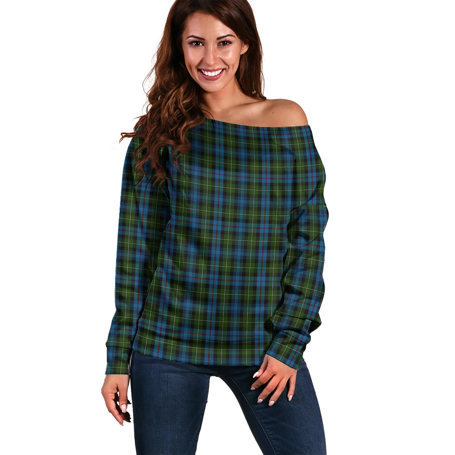 MacKenzie Tartan Off Shoulder Women Sweater Women - Tartanvibesclothing