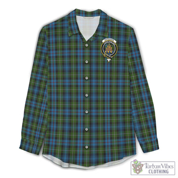 Tartan Vibes Clothing MacKenzie Tartan Womens Casual Shirt with Family Crest
