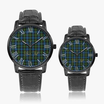 Mackenzie (Mckenzie) Tartan Personalized Your Text Leather Trap Quartz Watch