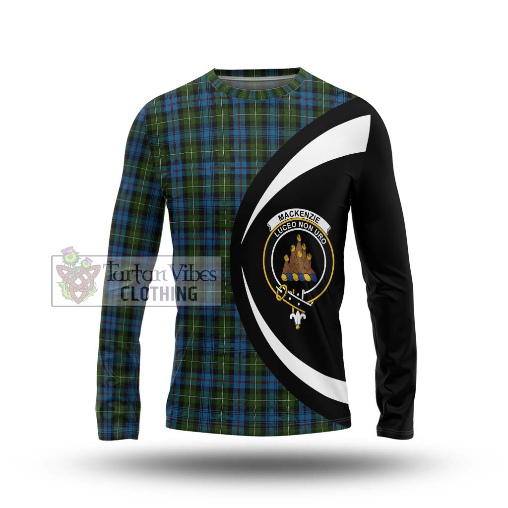 Mackenzie (Mckenzie) Tartan Long Sleeve T-Shirt with Family Crest Circle Style Unisex - Tartan Vibes Clothing