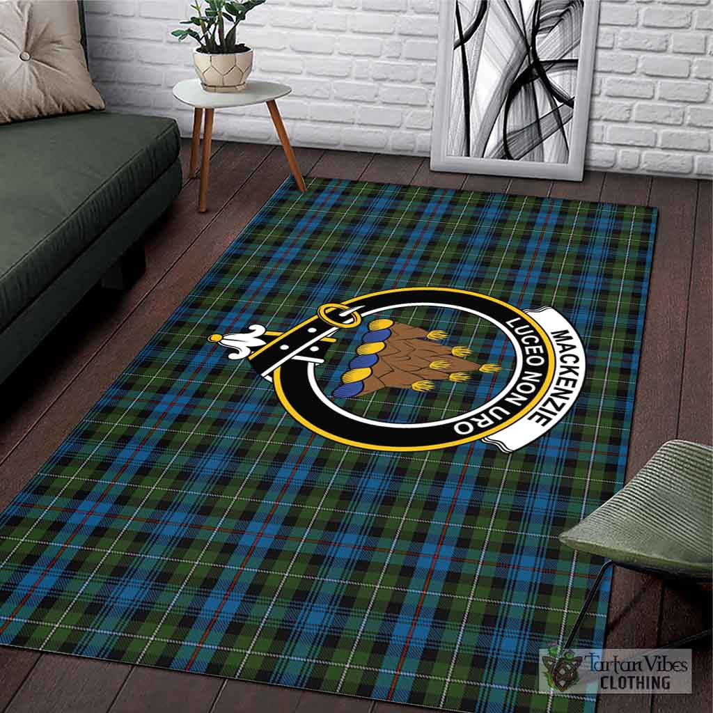 Tartan Vibes Clothing Mackenzie Tartan Area Rug with Family Crest