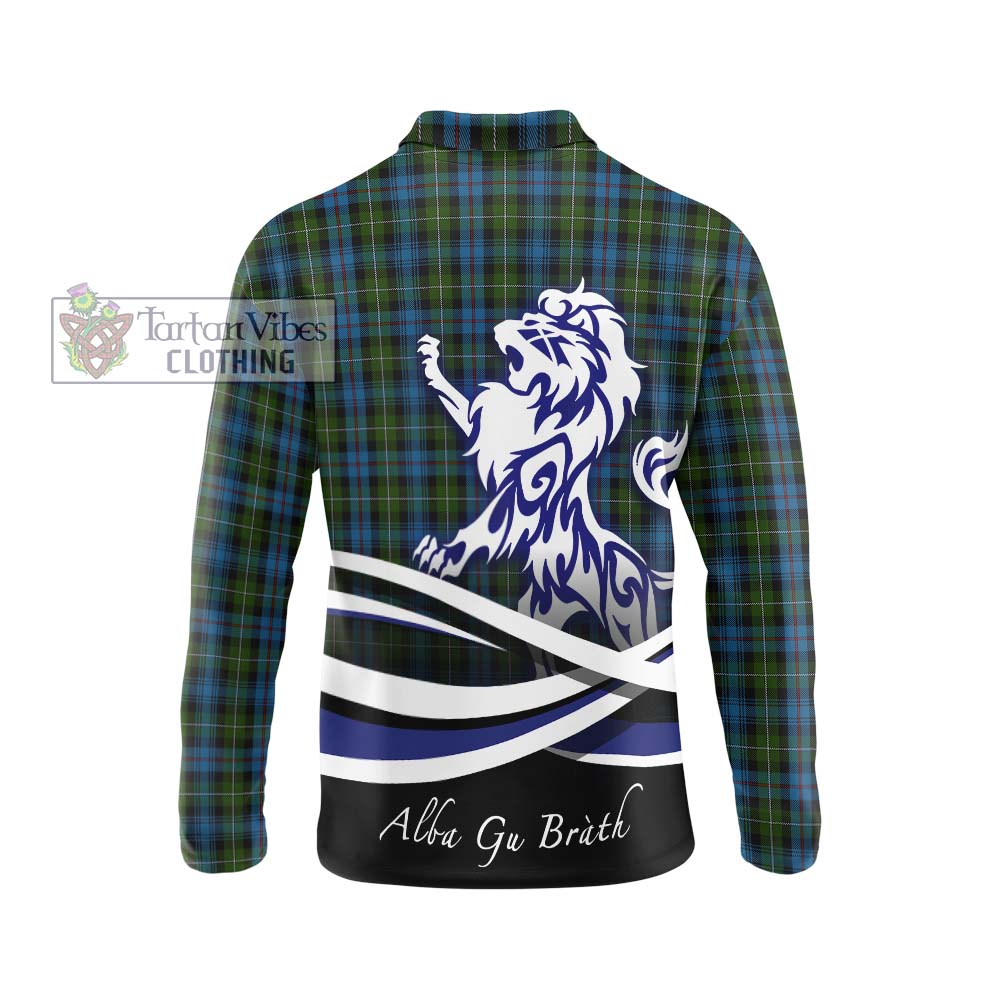 Mackenzie (Mckenzie) Tartan Long Sleeve Polo Shirt with Alba Gu Brath Regal Lion Emblem - Tartan Vibes Clothing