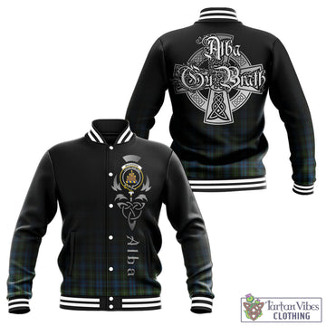 Tartan Vibes Clothing MacKenzie Tartan Baseball Jacket Featuring Alba Gu Brath Family Crest Celtic Inspired
