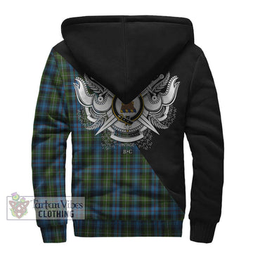Mackenzie (Mckenzie) Tartan Sherpa Hoodie with Family Crest and Military Logo Style - Tartanvibesclothing Shop