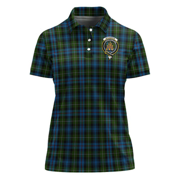 Mackenzie (Mckenzie) Tartan Polo Shirt with Family Crest For Women