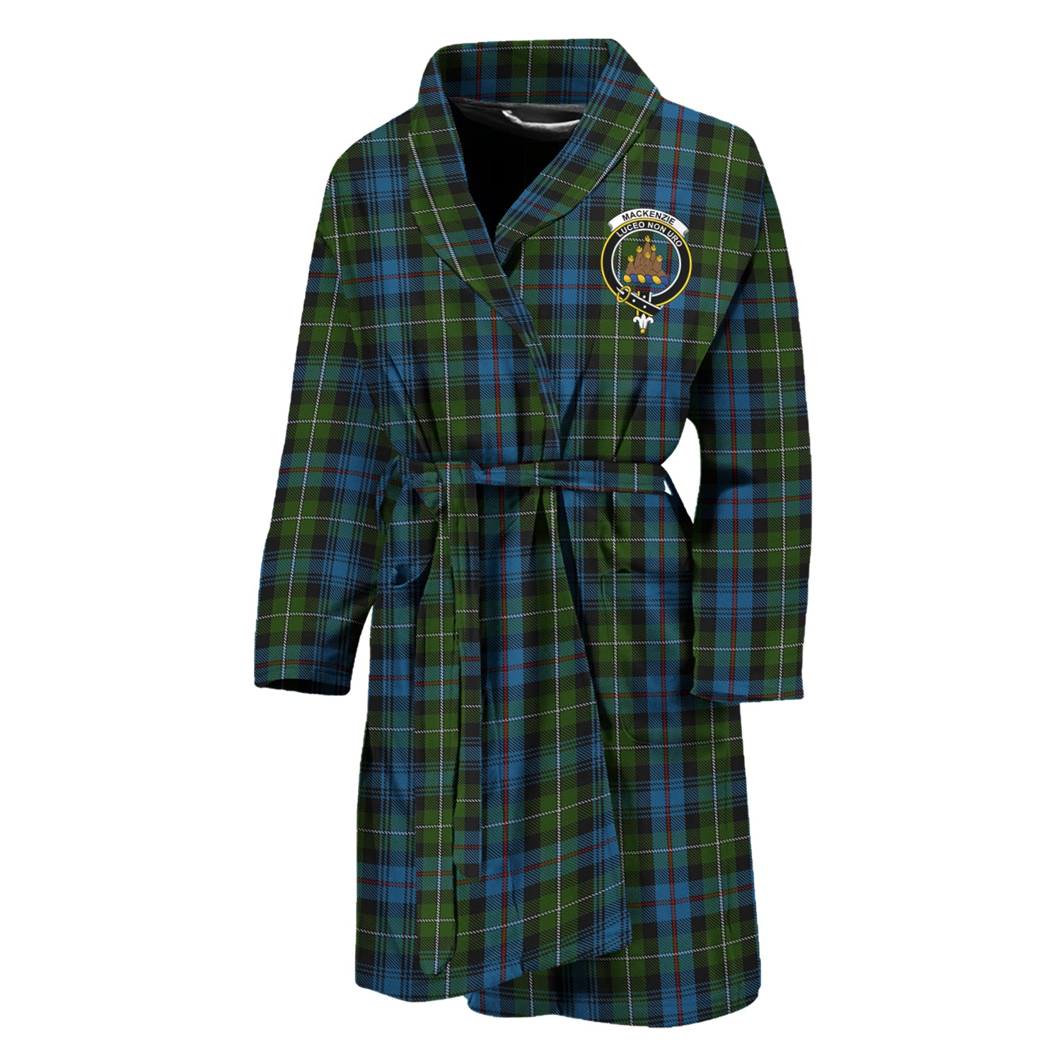 Mackenzie (Mckenzie) Tartan Bathrobe with Family Crest Unisex M - Tartan Vibes Clothing