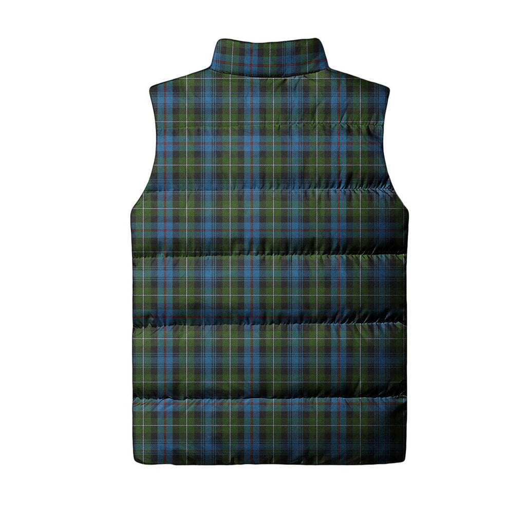 MacKenzie Tartan Sleeveless Puffer Jacket with Family Crest - Tartanvibesclothing