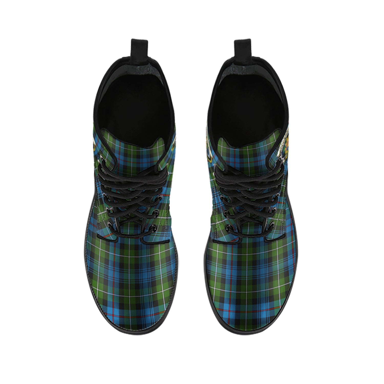 mackenzie-tartan-leather-boots-with-family-crest