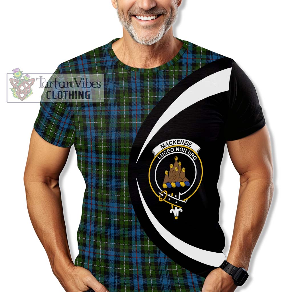 Mackenzie (Mckenzie) Tartan T-Shirt with Family Crest Circle Style - Tartan Vibes Clothing