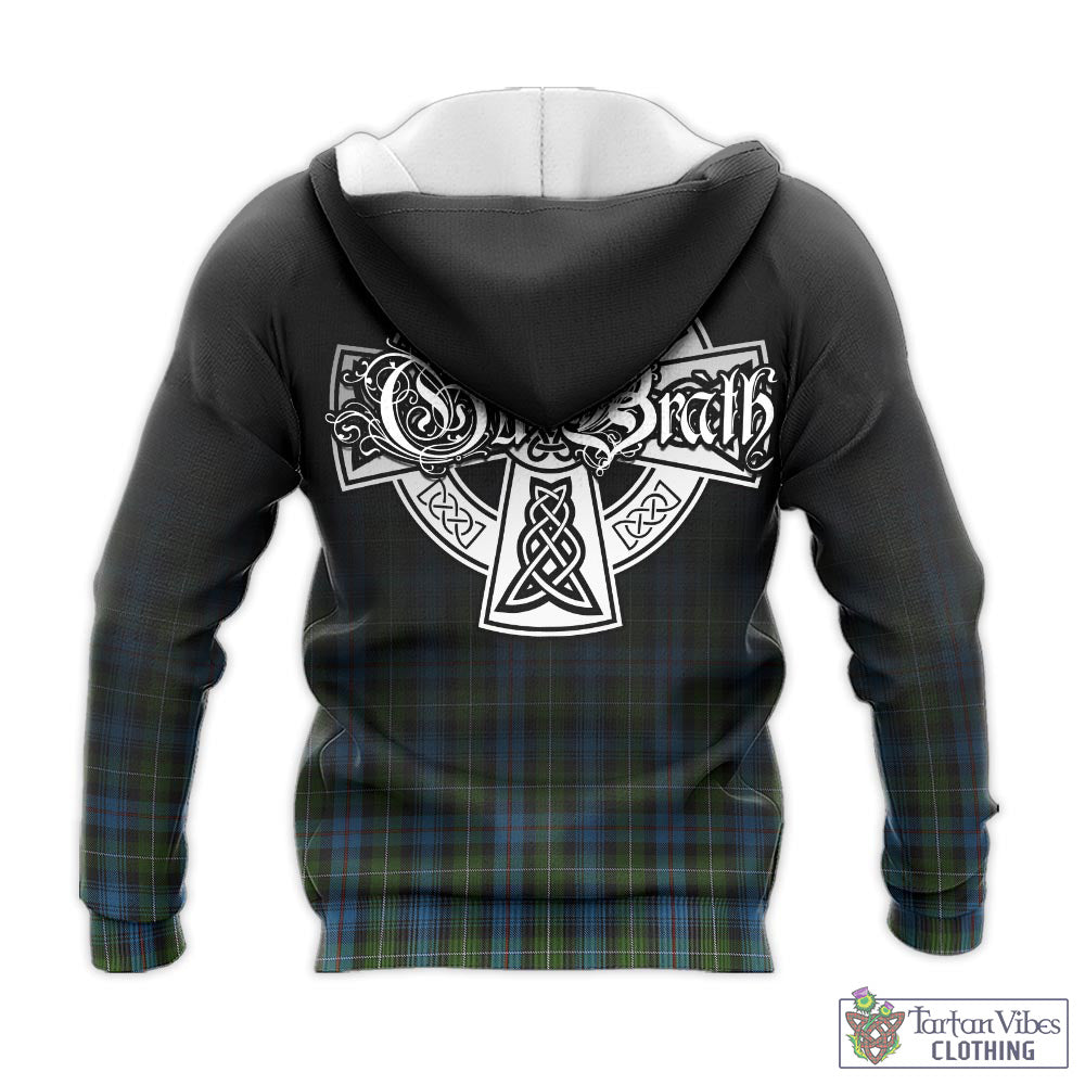 Tartan Vibes Clothing MacKenzie Tartan Knitted Hoodie Featuring Alba Gu Brath Family Crest Celtic Inspired