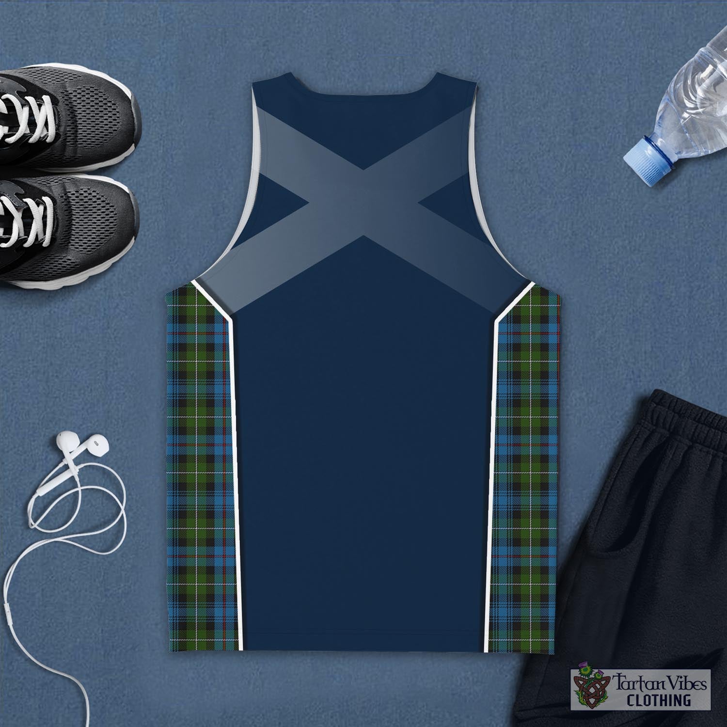 Tartan Vibes Clothing MacKenzie Tartan Men's Tanks Top with Family Crest and Scottish Thistle Vibes Sport Style