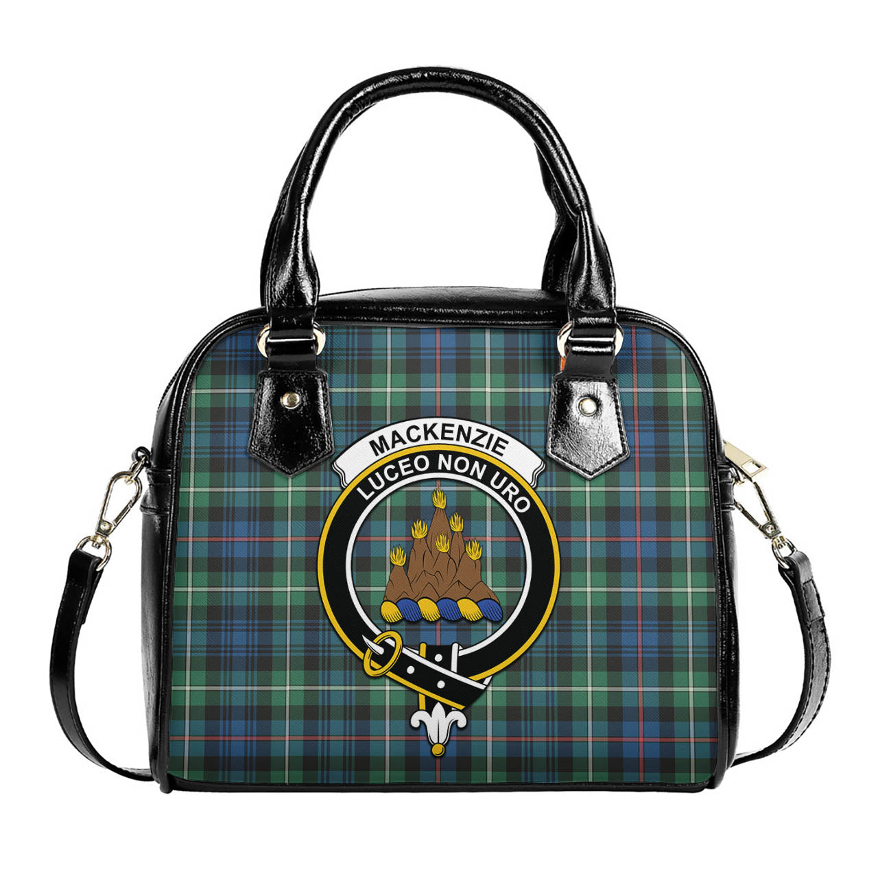 MacKenzie Ancient Tartan Shoulder Handbags with Family Crest One Size 6*25*22 cm - Tartanvibesclothing