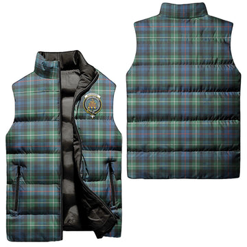 MacKenzie Ancient Tartan Sleeveless Puffer Jacket with Family Crest Unisex - Tartanvibesclothing