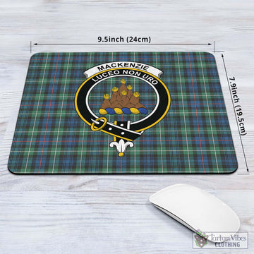 MacKenzie Ancient Tartan Mouse Pad with Family Crest