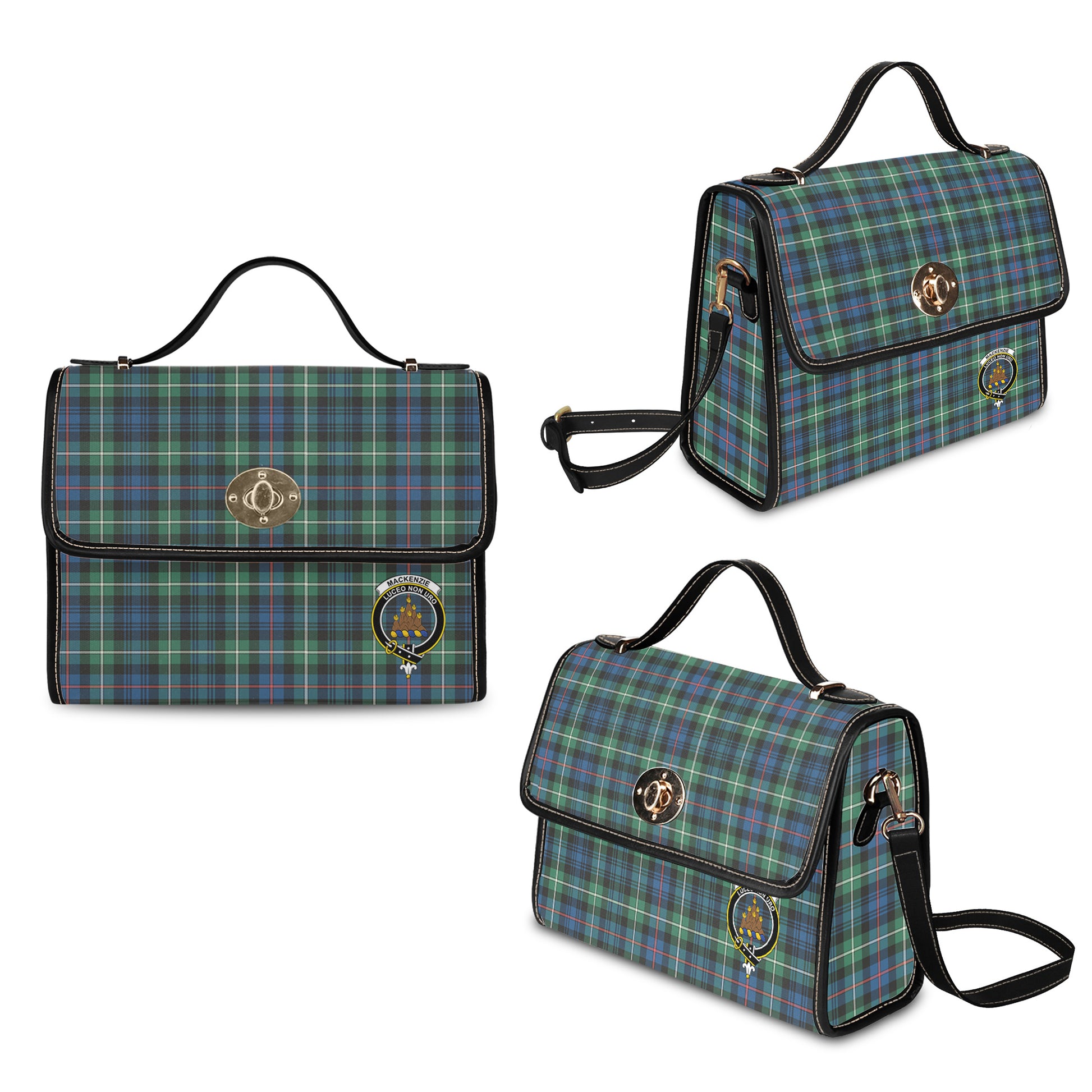 mackenzie-ancient-tartan-leather-strap-waterproof-canvas-bag-with-family-crest
