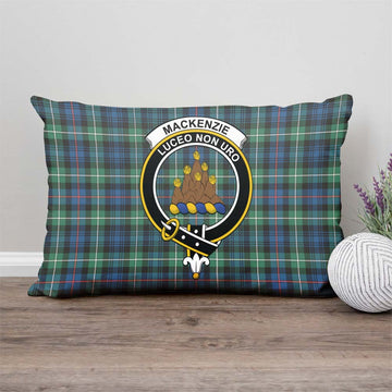 MacKenzie Ancient Tartan Pillow Cover with Family Crest Rectangle Pillow Cover - Tartanvibesclothing