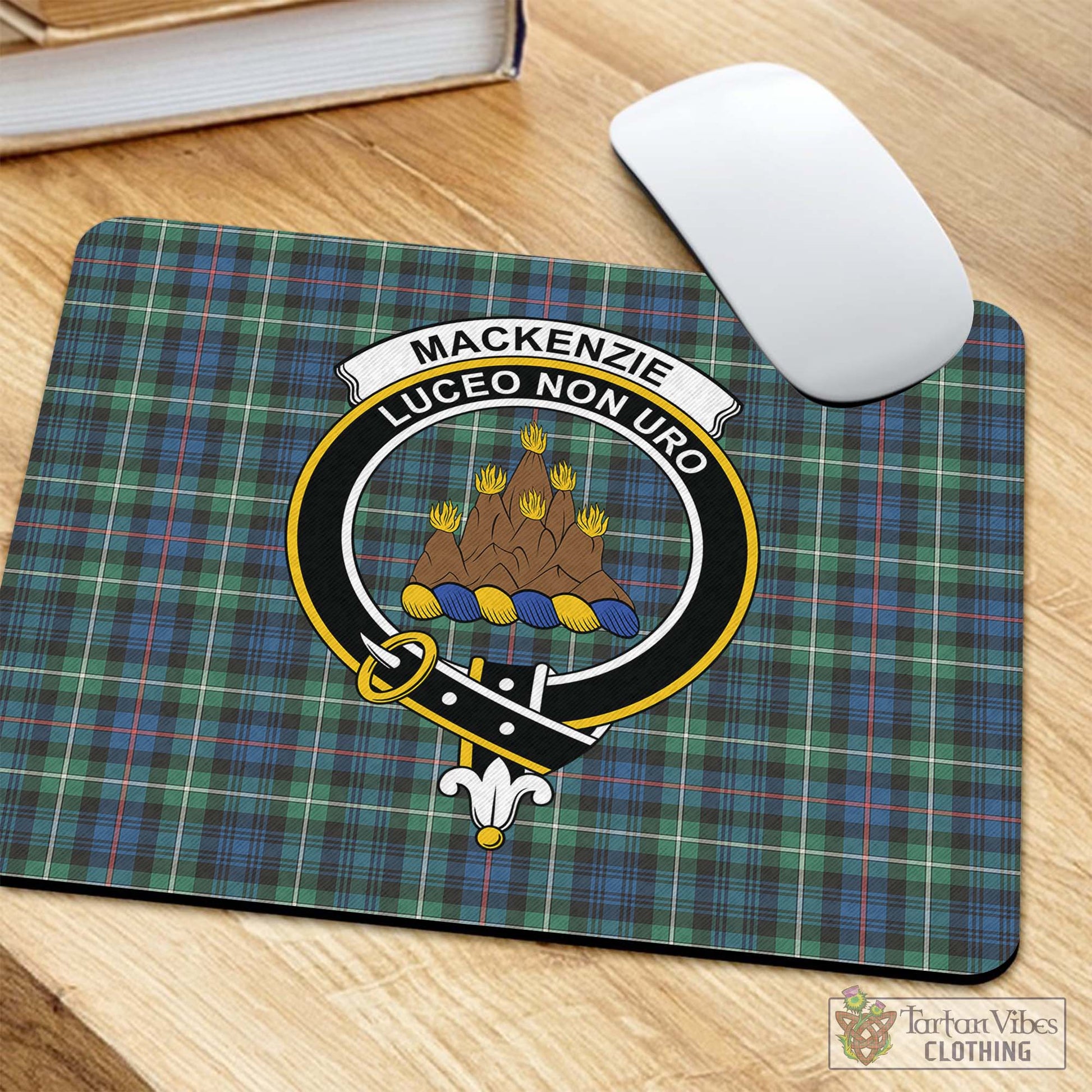 Tartan Vibes Clothing MacKenzie Ancient Tartan Mouse Pad with Family Crest