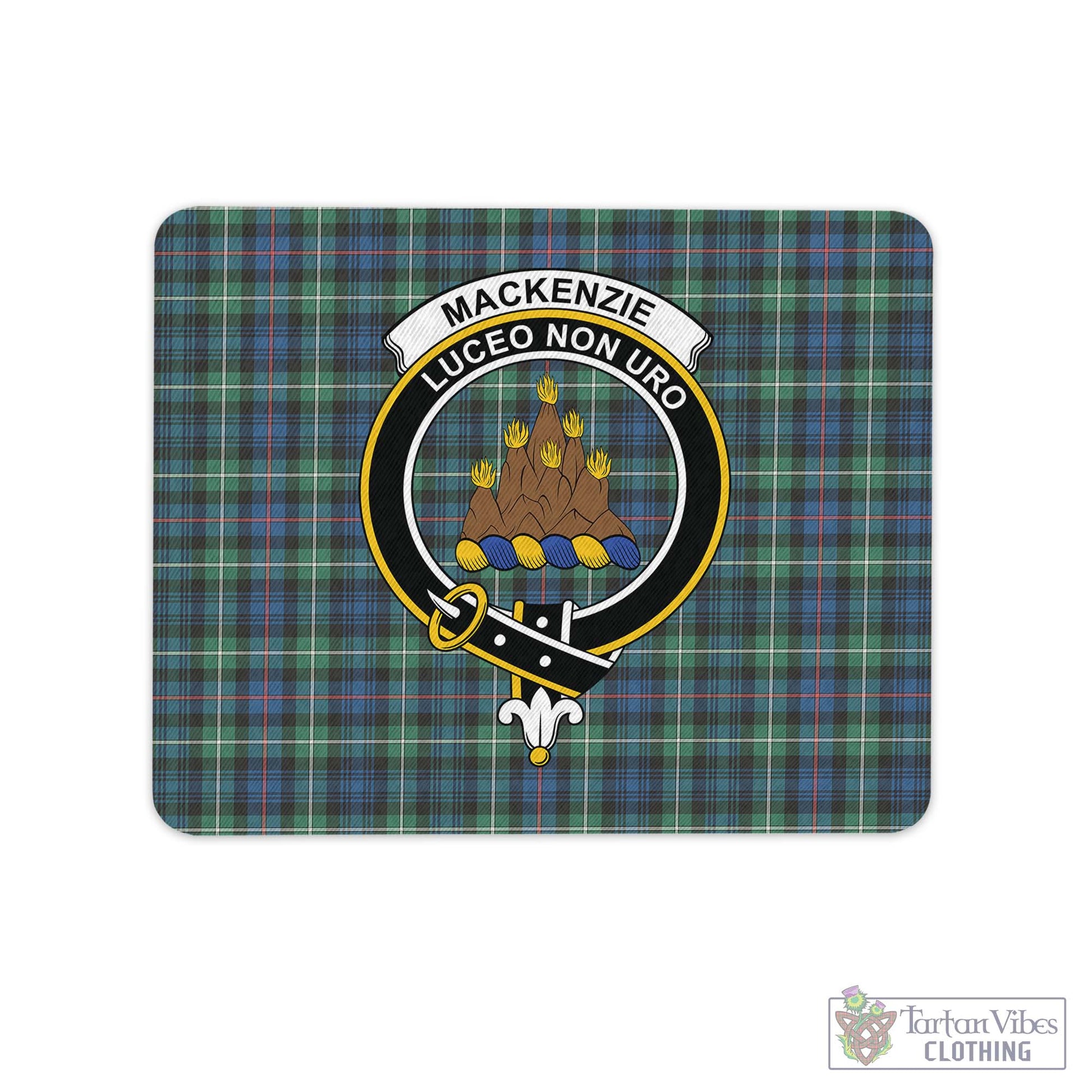 Tartan Vibes Clothing MacKenzie Ancient Tartan Mouse Pad with Family Crest