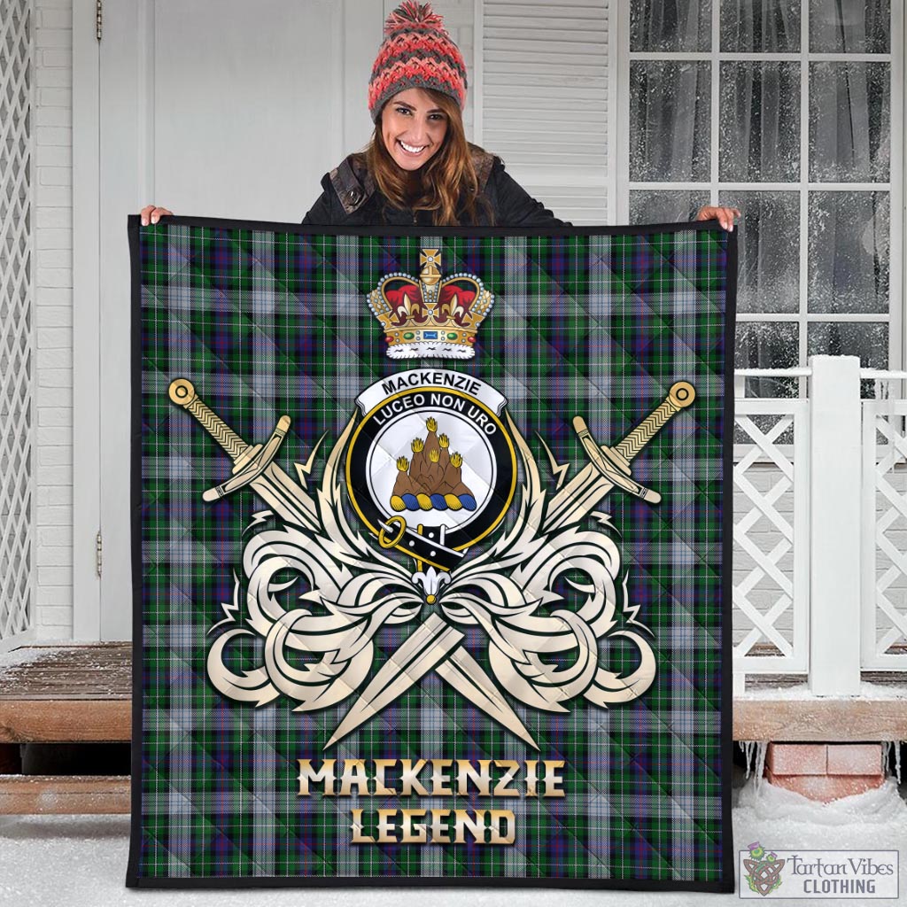 Tartan Vibes Clothing MacKenzie Dress Tartan Quilt with Clan Crest and the Golden Sword of Courageous Legacy