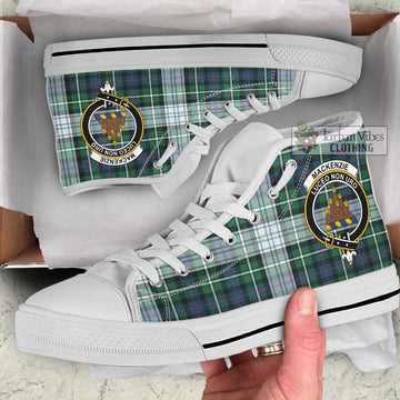 Mackenzie Dress Ancient Tartan High Top Shoes with Family Crest