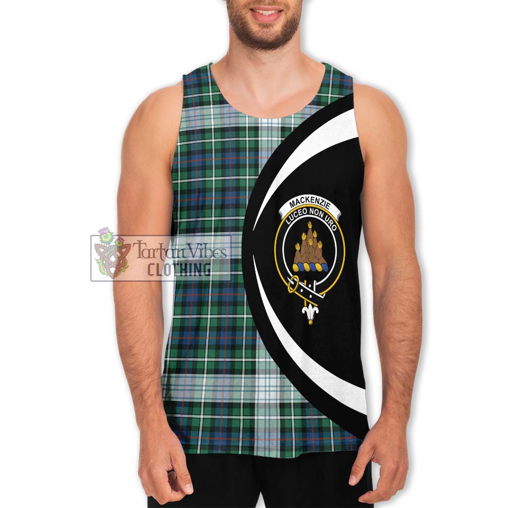 Mackenzie Dress Ancient Tartan Men's Tank Top with Family Crest Circle Style Men - Tartan Vibes Clothing