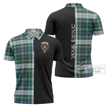 Mackenzie Dress Ancient Tartan Zipper Polo Shirt with Family Crest and Half Of Me Style Unisex - Tartanvibesclothing Shop
