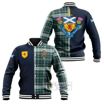 Tartan Vibes Clothing Mackenzie Dress Ancient Tartan Baseball Jacket with Scottish Lion Royal Arm Half Style