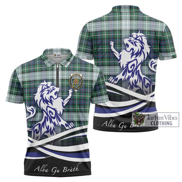 Mackenzie Dress Ancient Tartan Zipper Polo Shirt with Alba Gu Brath Regal Lion Emblem Unisex - Tartanvibesclothing Shop