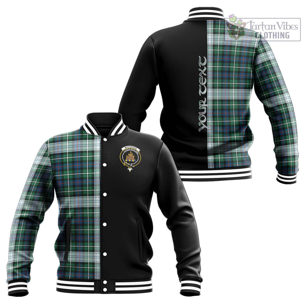 Mackenzie Dress Ancient Tartan Baseball Jacket with Family Crest and Half Of Me Style Unisex - Tartanvibesclothing Shop