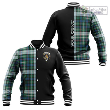 Mackenzie Dress Ancient Tartan Baseball Jacket with Family Crest and Half Of Me Style Unisex - Tartanvibesclothing Shop