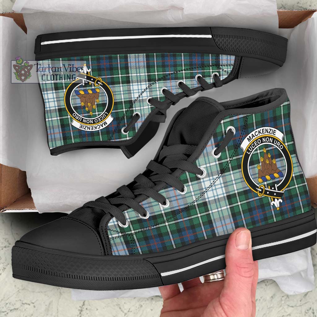 Tartan Vibes Clothing Mackenzie Dress Ancient Tartan High Top Shoes with Family Crest
