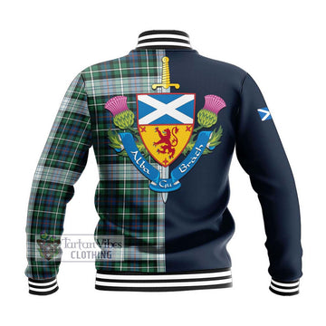 Tartan Vibes Clothing Mackenzie Dress Ancient Tartan Baseball Jacket with Scottish Lion Royal Arm Half Style