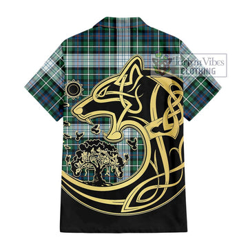 Mackenzie Dress Ancient Tartan Hawaiian Shirt with Family Crest Celtic Wolf Style