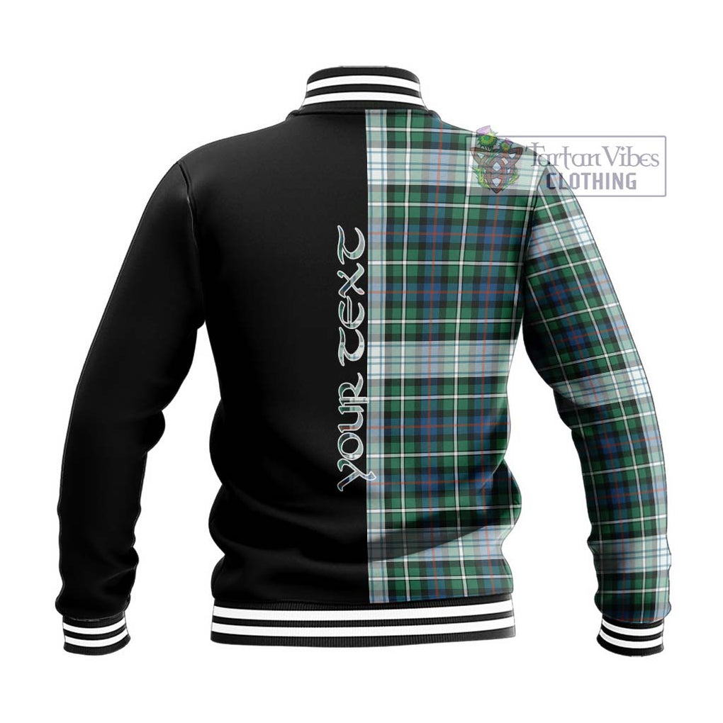 Mackenzie Dress Ancient Tartan Baseball Jacket with Family Crest and Half Of Me Style - Tartanvibesclothing Shop