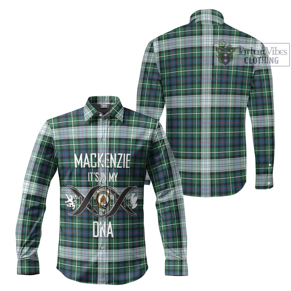 Mackenzie Dress Ancient Tartan Long Sleeve Button Shirt with Family Crest DNA In Me Style Men's Shirt - Tartanvibesclothing Shop