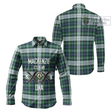 Mackenzie Dress Ancient Tartan Long Sleeve Button Shirt with Family Crest DNA In Me Style